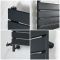 Radiador Toallero Mixto de Diseño - Negro con Panel Plano - 1500mm x 450mm - Lustro