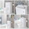 Conjunto de Baño Moderno Blanco Completo con Mueble de Lavabo e Inodoro Integrado de 500x800mm - Cluo