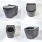 Conjunto de WC Completo con Kit para Inodoro Negro de 500mm e Inodoro de 340x350x560mm - Nox