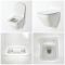 Conjunto de WC con Inodoro Blanco sin Brida Completo con Estructura Empotrable Baja y Cisterna con Distintas Placas de Descarga - Exton