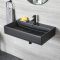 Set de Baño Moderno Negro con Inodoro Suspendido de  340x350x560mm y Mueble de WC con Lavabo - Nox