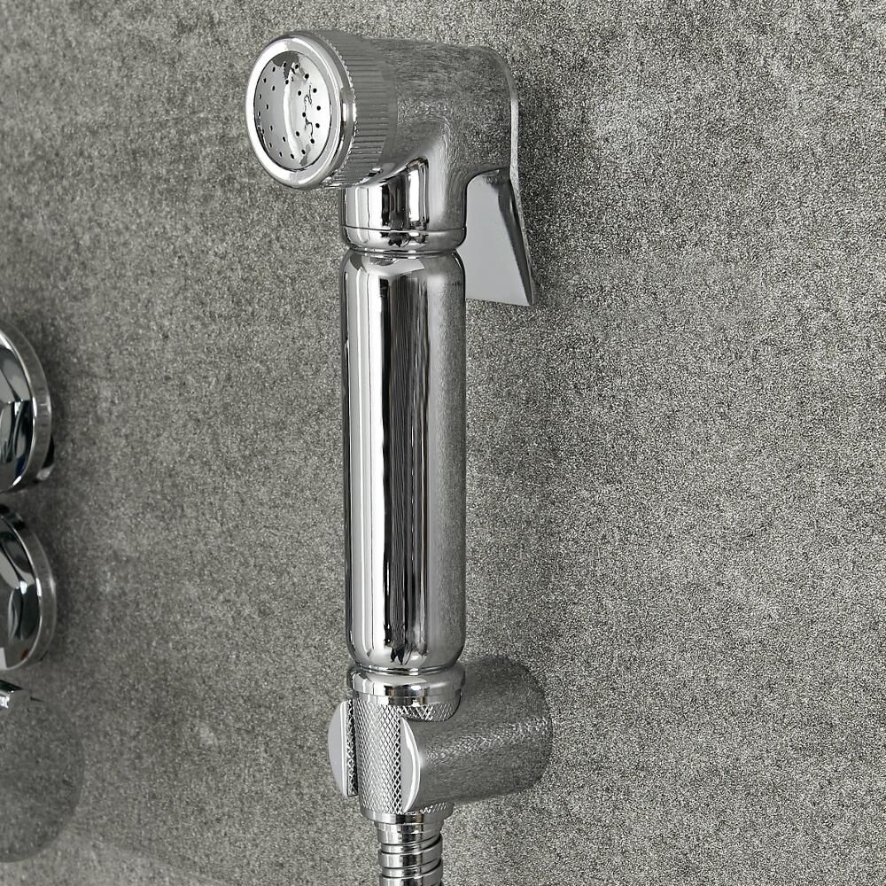 Pack de ducha higiénica empotrada para WC con grifo mezclador NEW DAY,  cromo - ESPINOSA