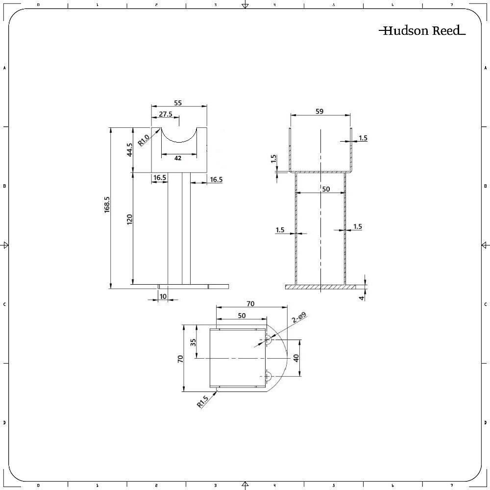 Hudson Reed - Conjunto de Soporte Para Montaje a Suelo Para Radiadores  Tradicionales Blancos con 3 Columnas (