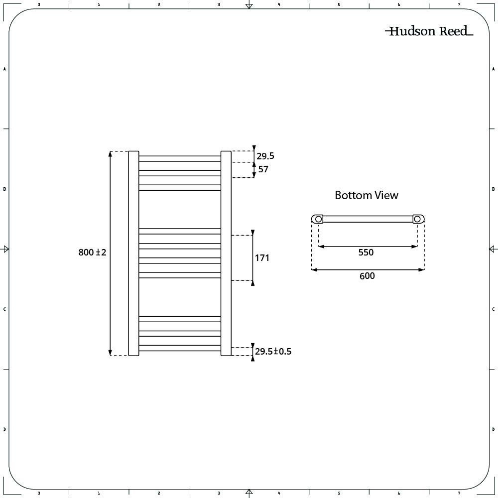 ENKI radiador toallero para baño diseño plano cromado 800 x 600 mm 