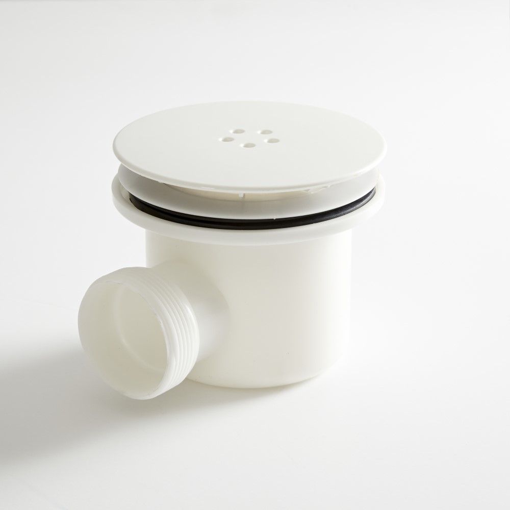 Válvula de desagüe con tapa cromada para platos de ducha de 60 mm