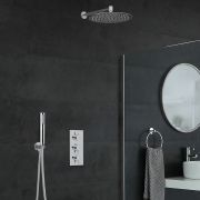 Alcachofa de ducha negra, redonda, autolimpiante, ducha de mano, 3 modos,  cabezal de ducha universal JAMW Sencillez