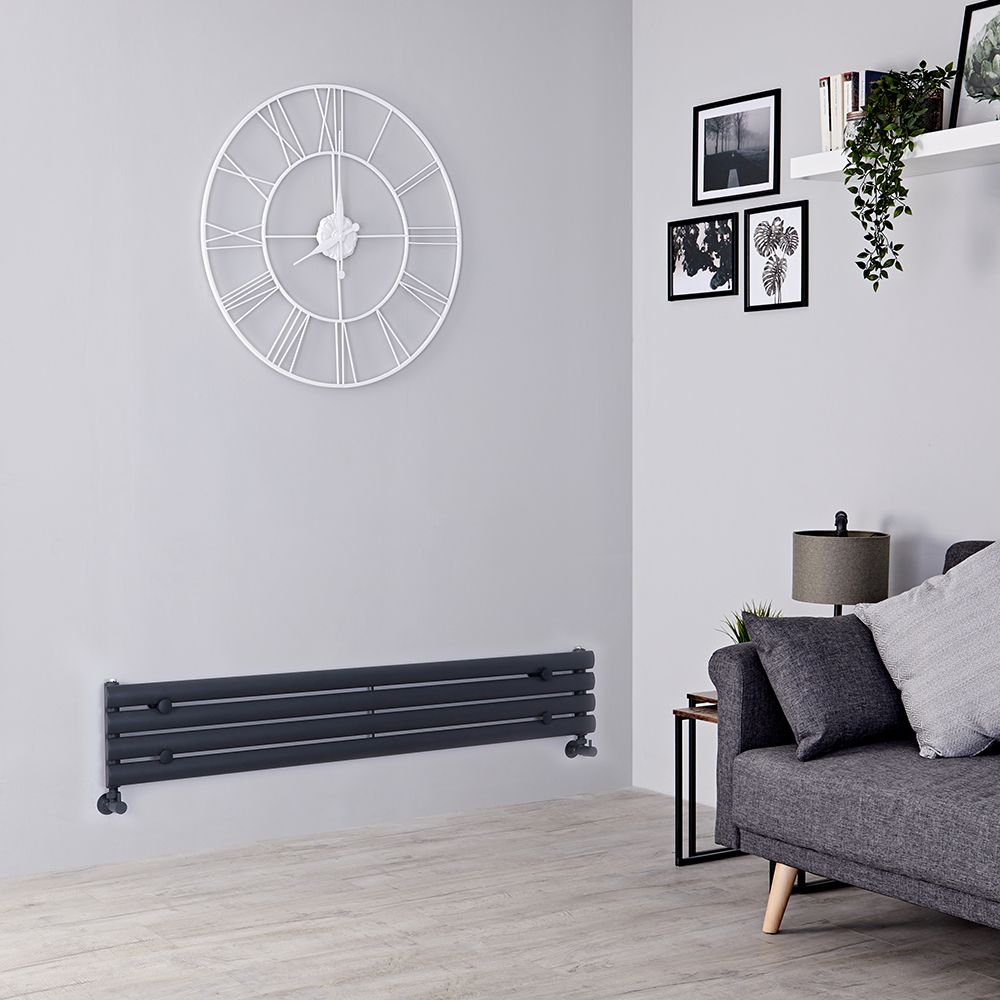 Radiador de Diseño Horizontal Antracita - 236mm x 1400mm - Revive