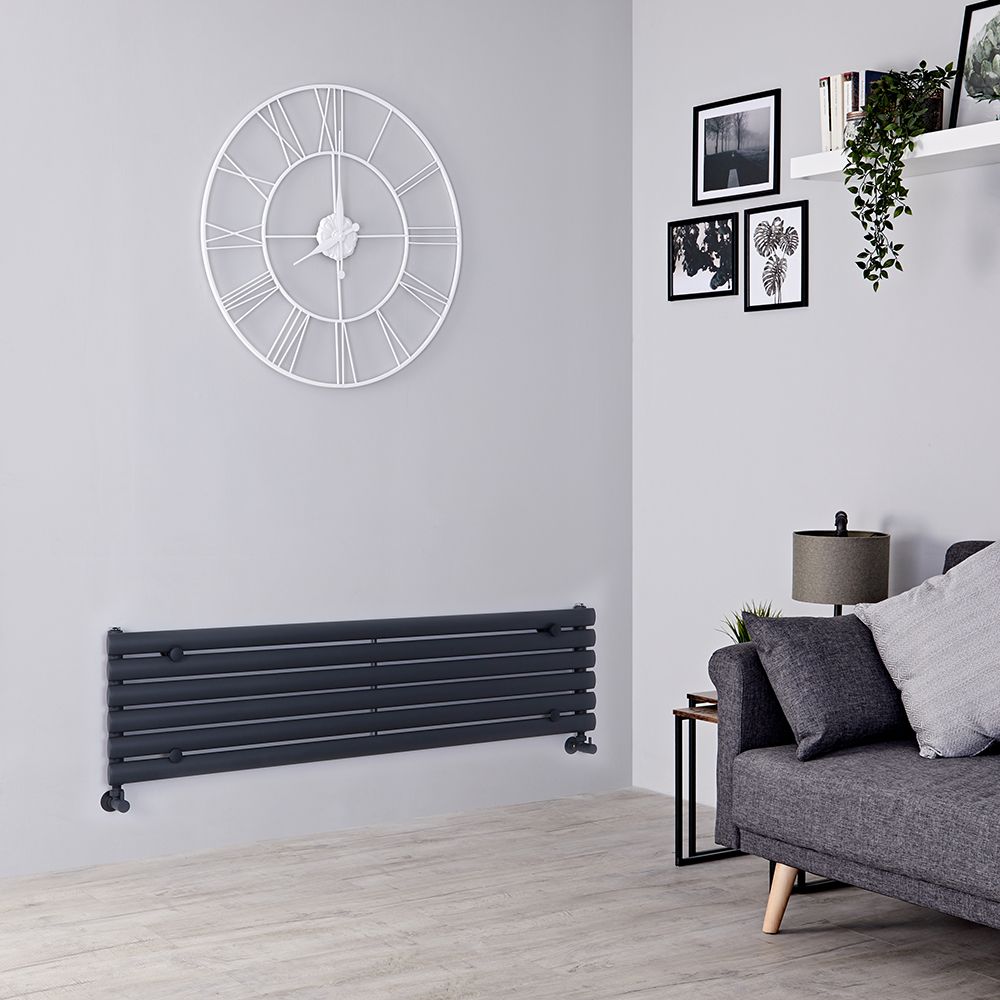 Radiador de Diseño Horizontal Antracita - 354mm x 1400mm - Revive