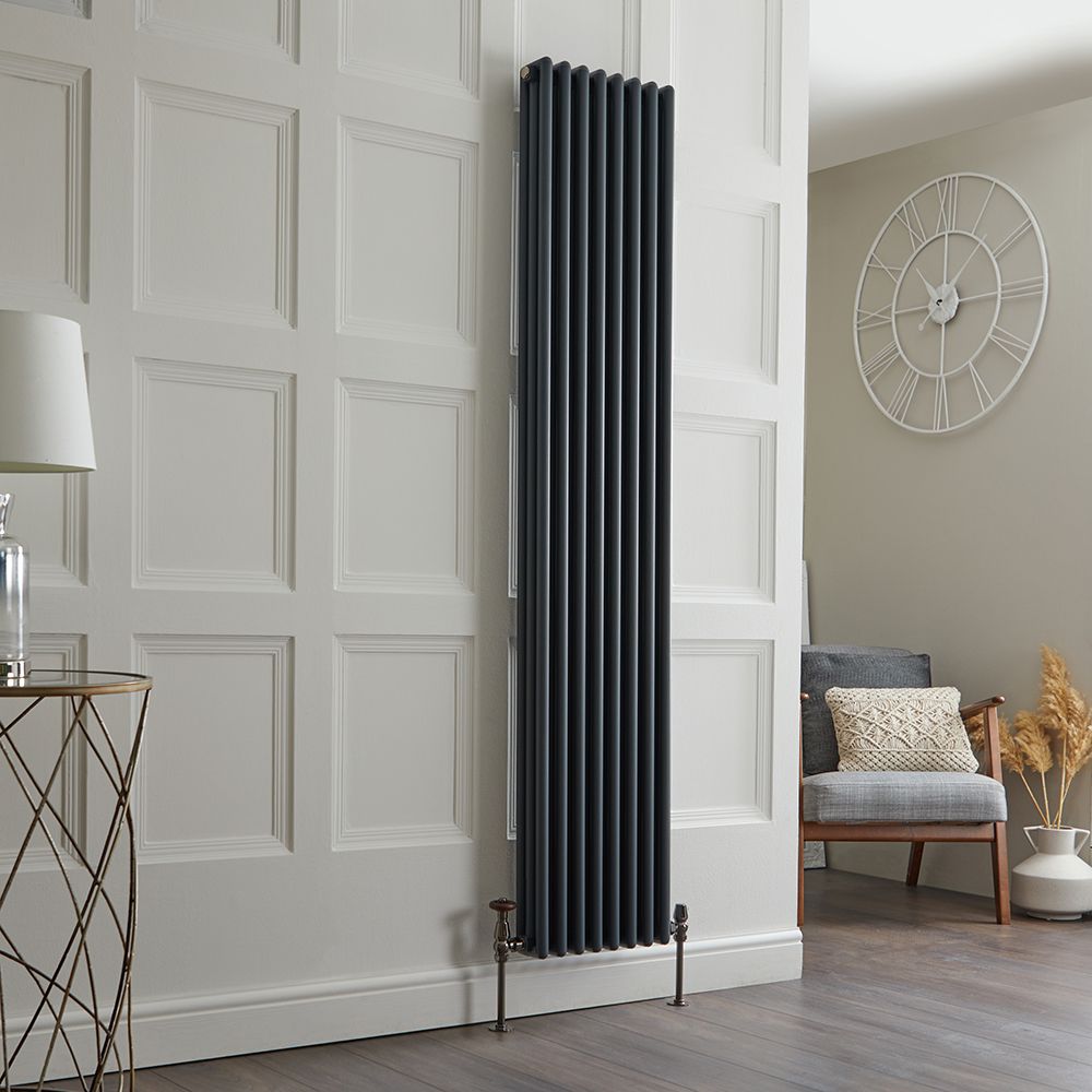 Radiador Tradicional Vertical en Aluminio Antracita con Columnas  - 1800mm x 360mm (Columnas Dobles) - Esme