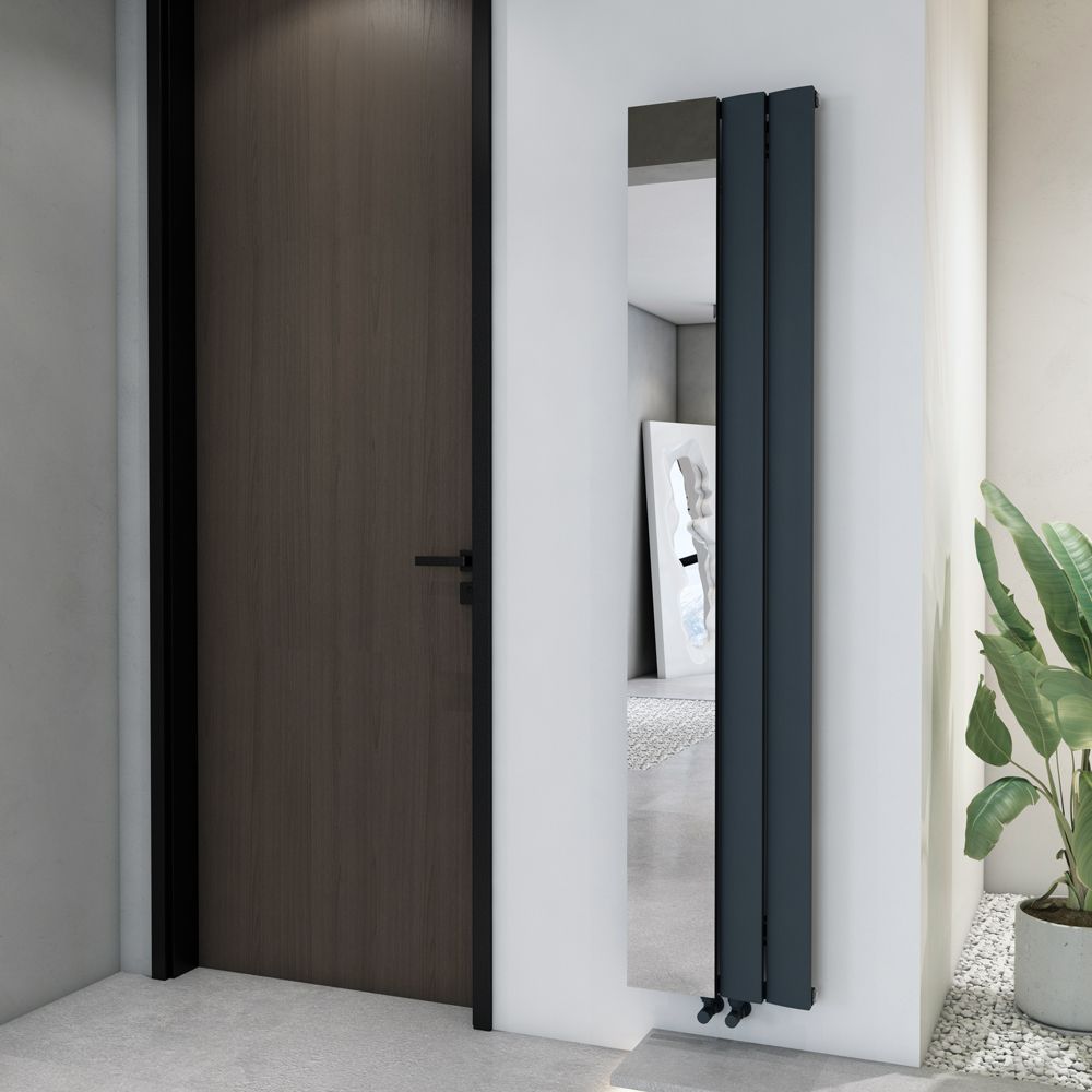 Radiador Toallero Vertical de Diseño en Aluminio de 1800mm con Espejo - Disponible en Distintas Medidas y Acabados  - Aris