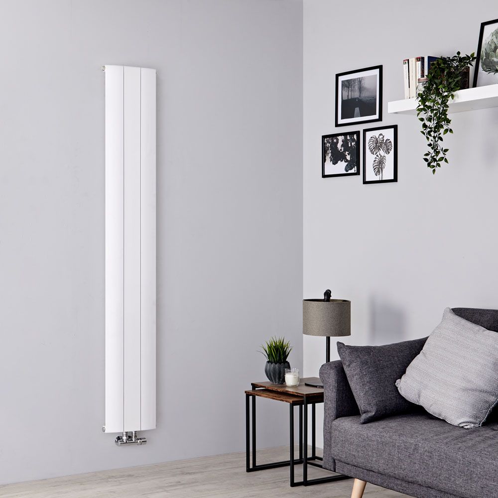 Radiador de Diseño Vertical (Panel Único) - 1600mm x 280 mm - Blanco - Aurora