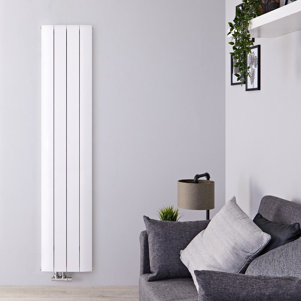 Radiador de Diseño Vertical (Panel Único) - 1600mm x 375 mm - Blanco - Aurora