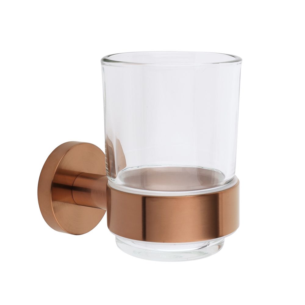 Vaso Porta Cepillo de Dientes Moderno - Cobre Satinado - Alara