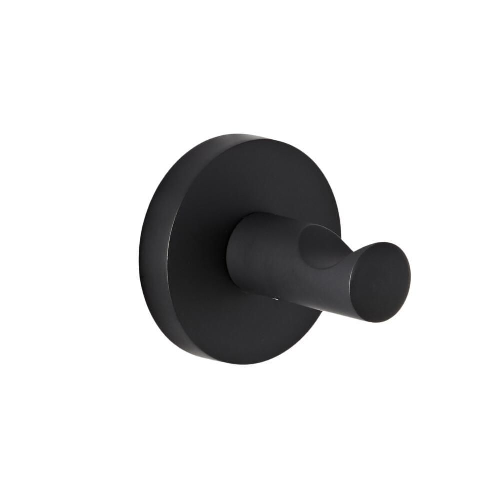 Percha de Baño para Batas, Toallas y Albornoces con Acabado de Color Negro - Nox