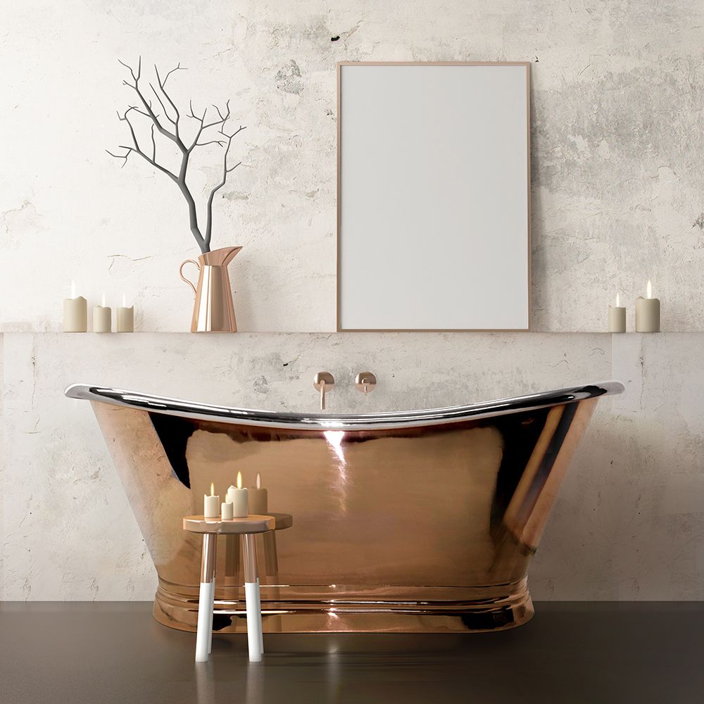 Bañera Exenta de Doble Extremo Tradicional - Cobre con Interior en Níquel - Selección de Tamaños - Sienna para Hudson Reed