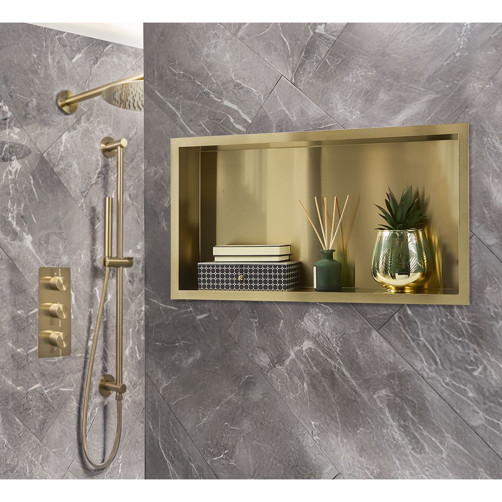 Hornacina de Ducha para Nicho de Pared  - 640mm x 340mm - Estante de Ducha Rectangular para Accesorios - Disponible en Distintos Acabados