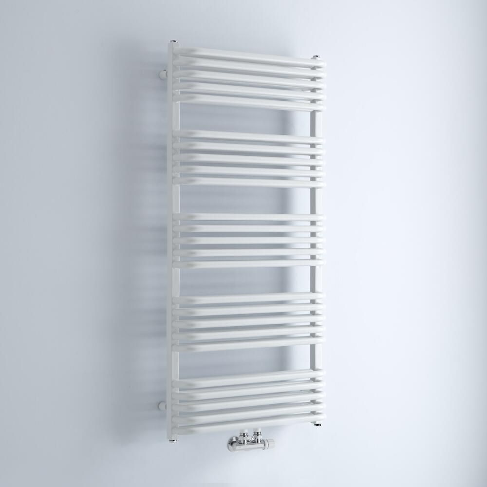 Radiador Toallero - Curvo - con Conexión Central - 1269mm x 600mm - Blanco - Arch