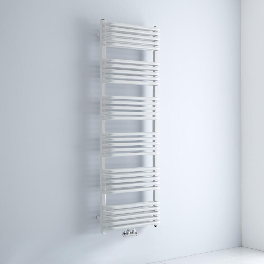 Radiador Toallero - Curvo - con Conexión Central - 1533mm x 500mm - Blanco - Arch
