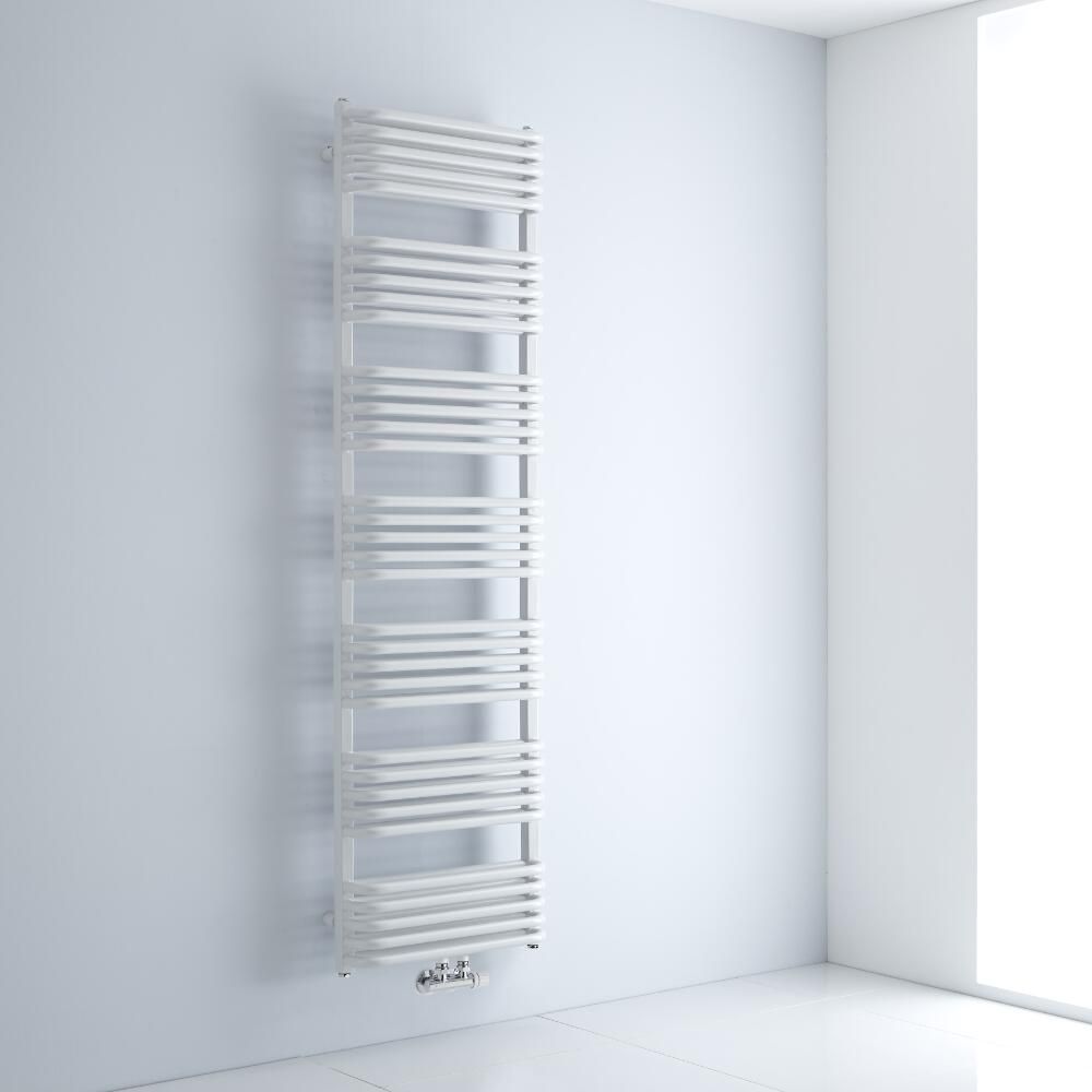 Radiador Toallero - Curvo - con Conexión Central - 1800mm x 500mm - Blanco - Arch