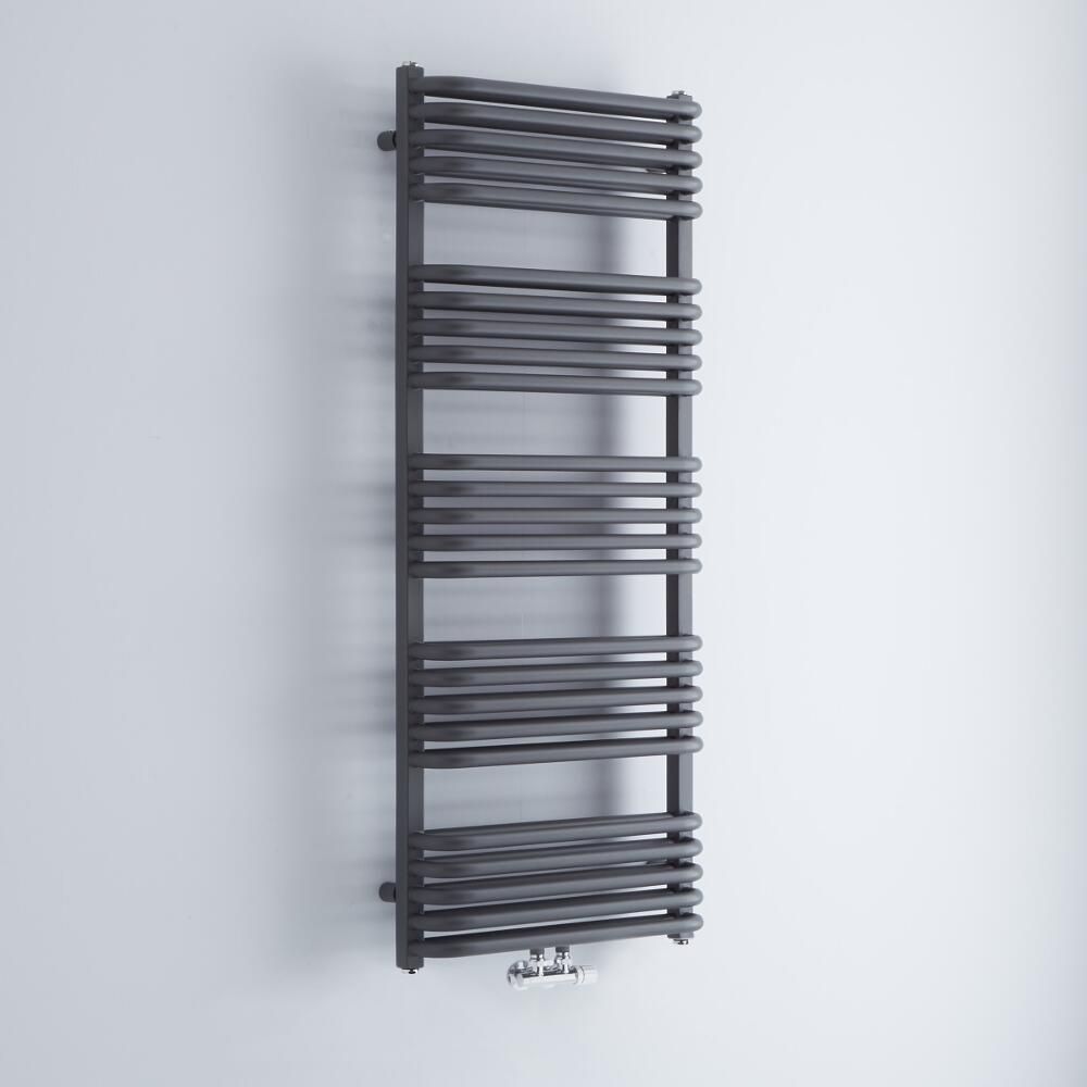 Radiador Toallero - Curvo - con Conexión Central - 1269mm x 500mm - Antracita - Arch