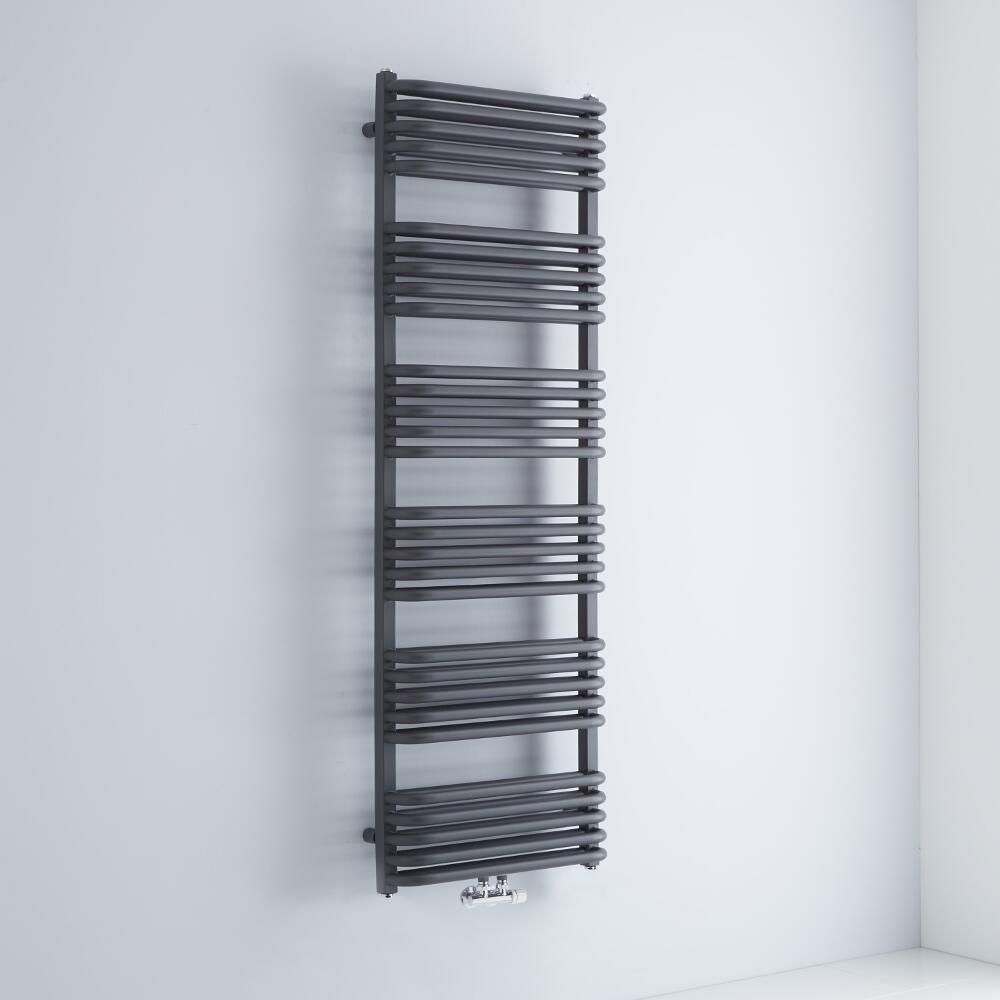 Radiador Toallero - Curvo - con Conexión Central - 1533mm x 500mm - Antracita - Arch