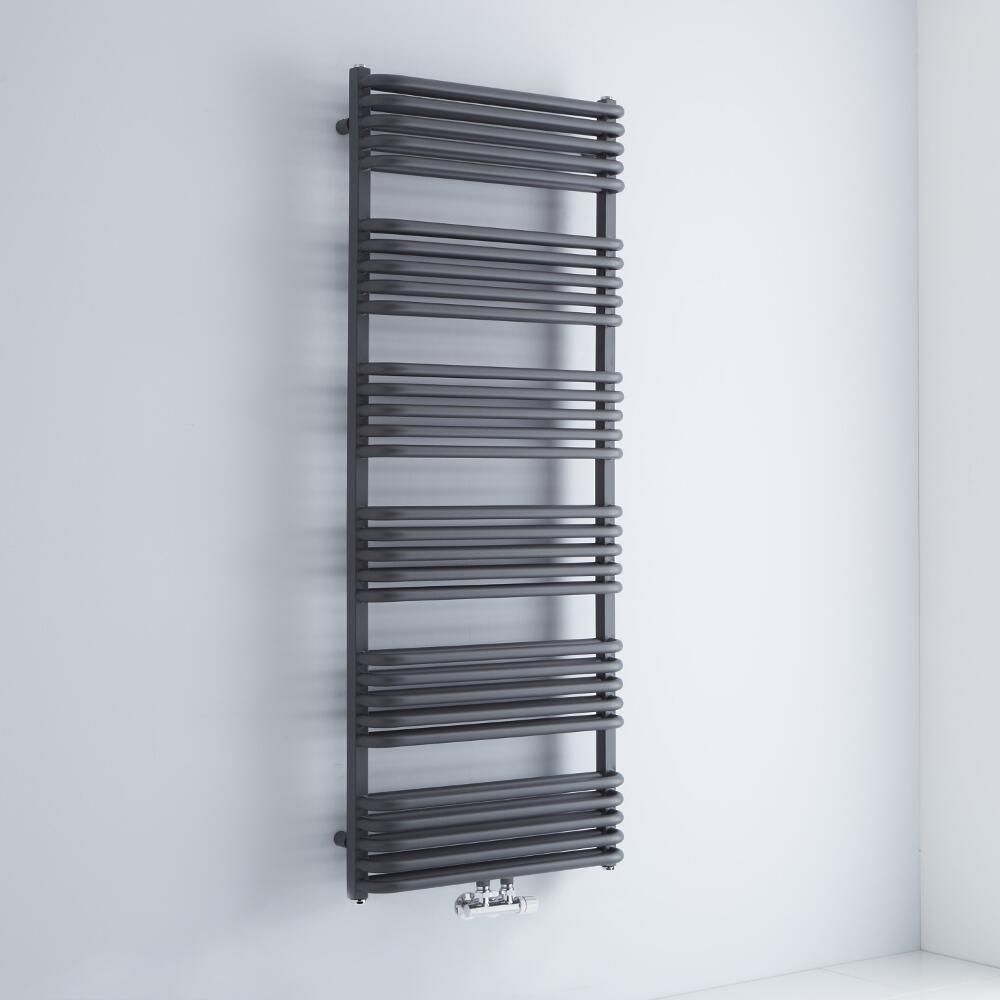 Radiador Toallero - Curvo - con Conexión Central - 1533mm x 600mm - Antracita - Arch