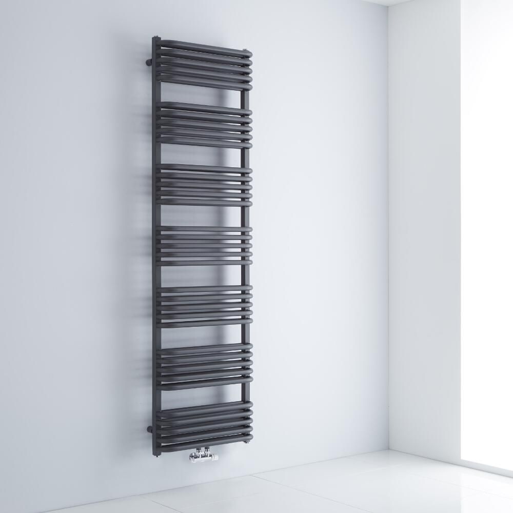 Radiador Toallero con Conexión Central  - Curvo - Antracita - 1800mm x 500mm - 1743 Vatios - Arch
