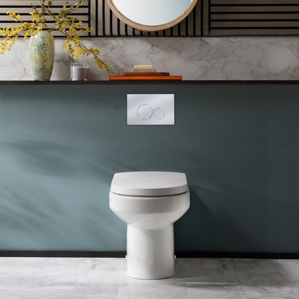 Inodoro Oval Adosado a Pared con Tapa con Cierre Amortiguado - Covelly
