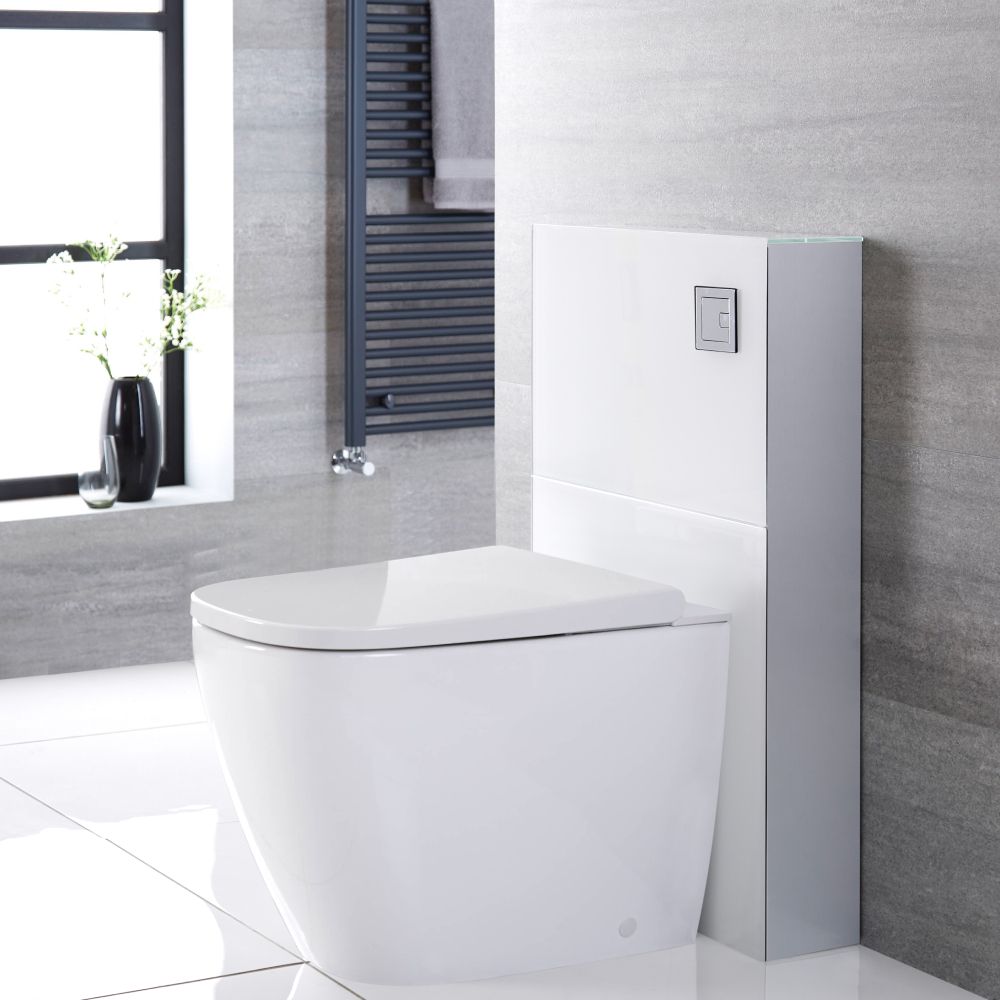 Kit para Inodoro Adosado Blanco de 500mm Completo con Inodoro WC Japonés Inodoro-Bidé Inteligente - Saru