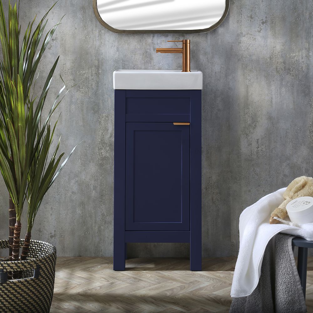 Mueble de Lavabo de 400mm con Lavabo - Disponible con Manijas en Distintos Estilos y Acabados - Warwick
