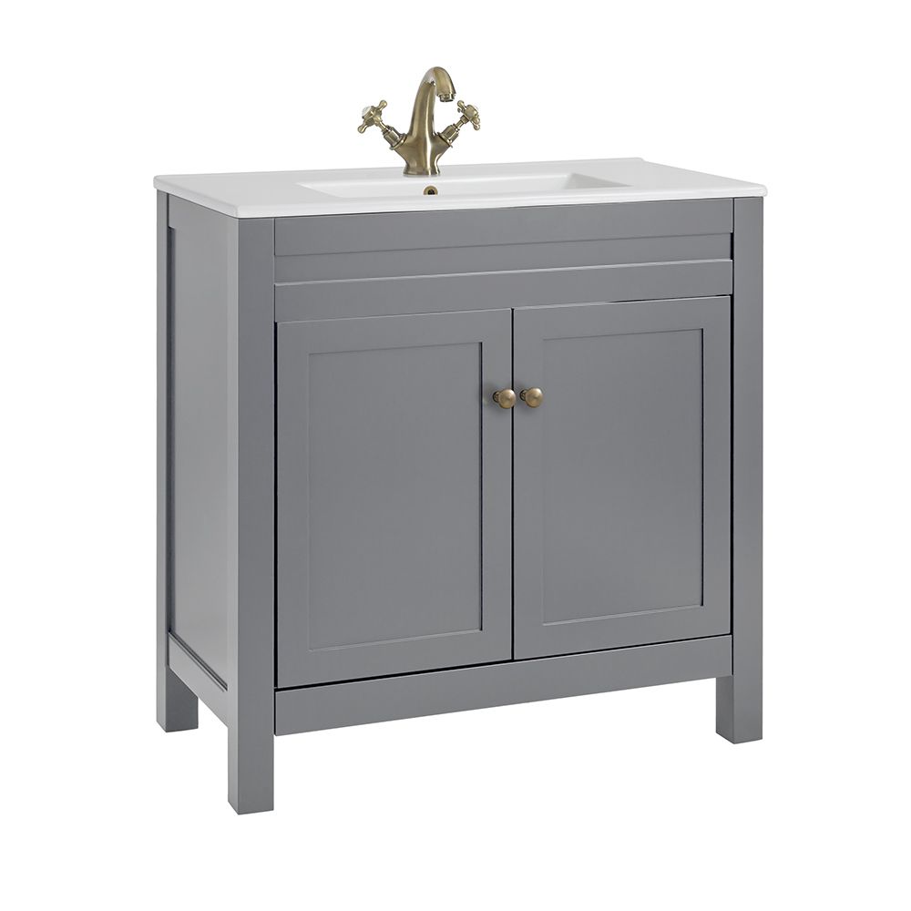Mueble de Lavabo de 810mm Completo con Lavabo -  Disponible con Manijas en Distintos Estilos y Acabados  - Warwick