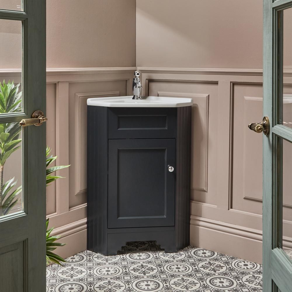Mueble de Lavabo Tradicional - 580mm - de Esquina para Montaje sobre el Suelo - Disponible en Distintas Medidas y con Selección de Manijas - Thornton
