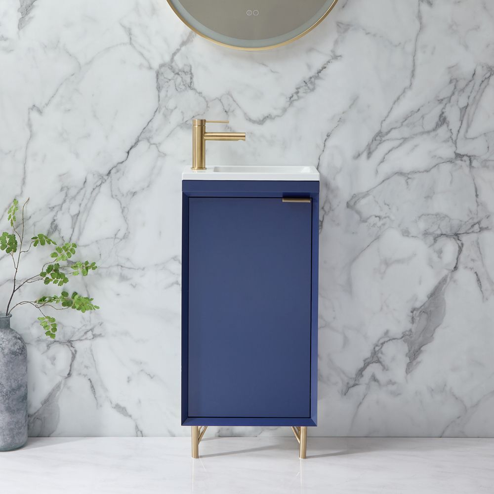 Mueble de Lavabo Moderno de Suelo - 400mm Completo con Lavabo - Disponible con Distintas Manijas y Acabados - Edge