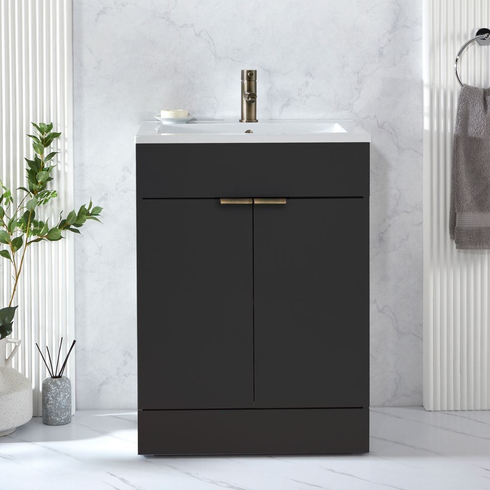 Mueble de Lavabo -  610mm - Completo con Lavabo - Disponible con Manijas en Distintos Estilos y Acabados - Cluo