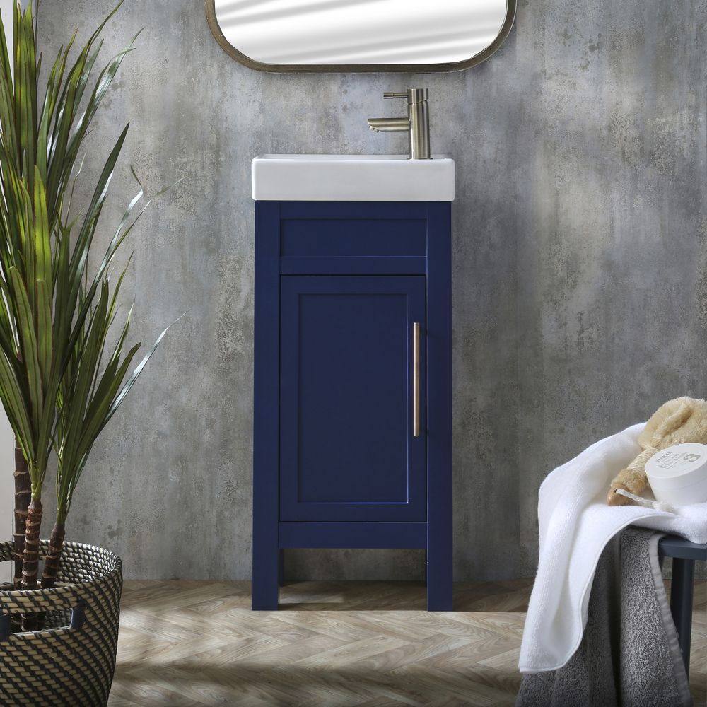 Mueble de Lavabo de 400mm con Lavabo - Disponible con Manijas en Distintos Estilos y Acabados  - Warwick