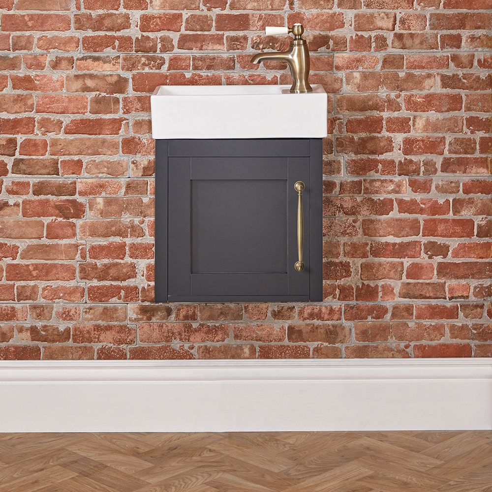 Mueble de Lavabo Tradicional Suspendido - 400mm - Completo con Lavabo - Disponible en Distintos Acabados con Manija en Distintos Diseños y Acabados - Thornton