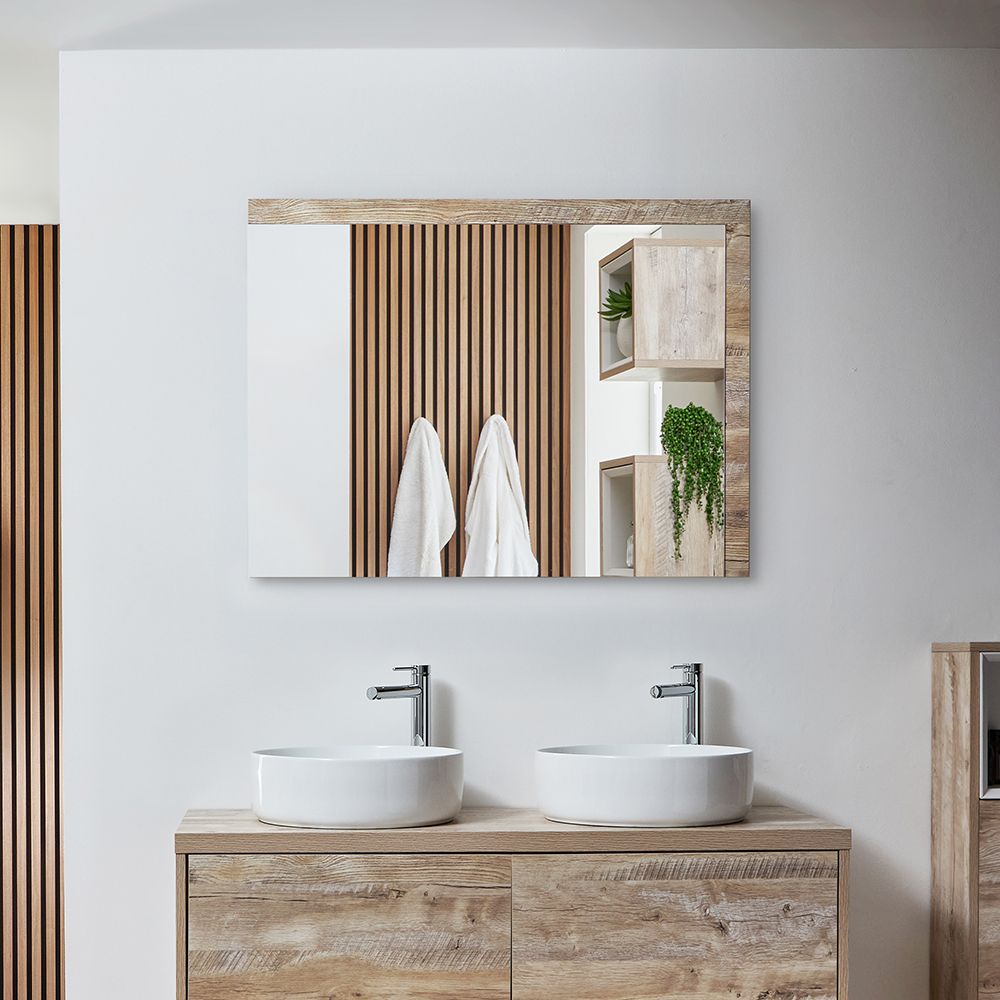 Espejo de 750x1000mm para Cuarto de Baño Roble Claro - Hoxton