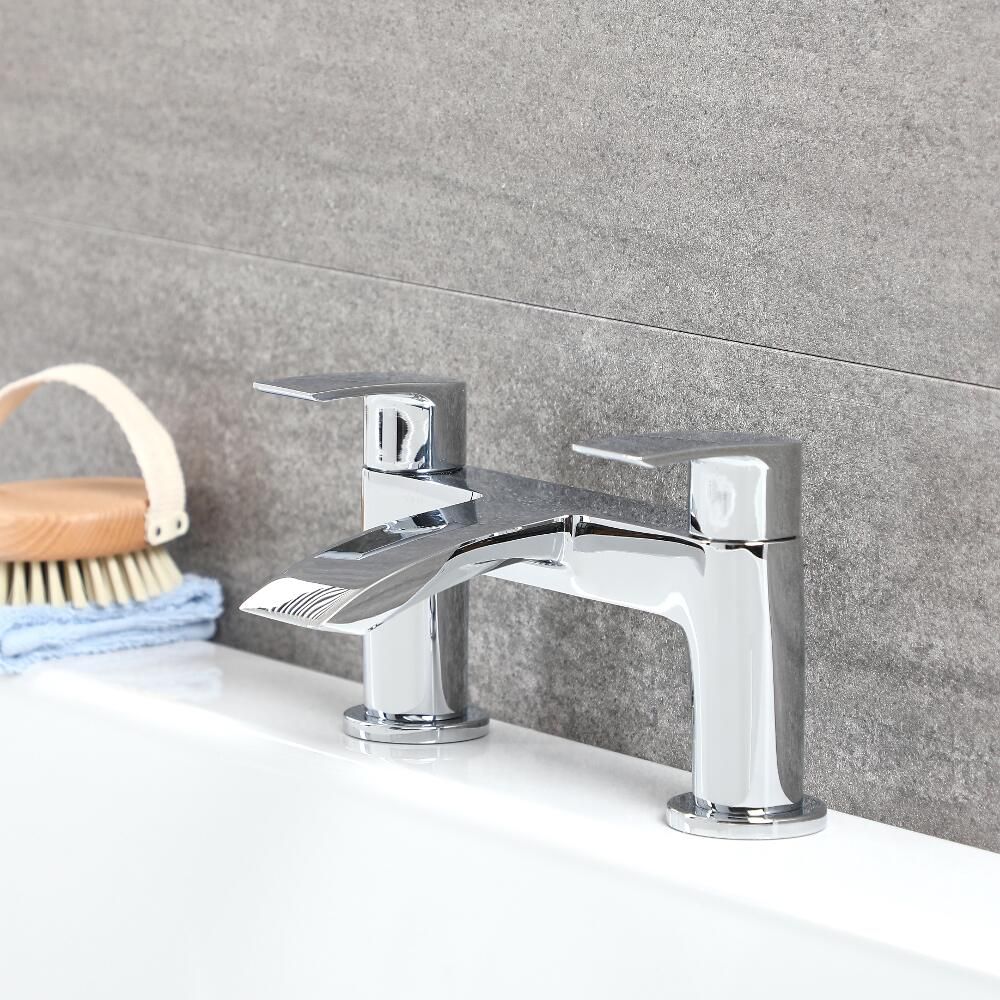 Grifo Mezclador para Borde de Bañera en Latón Cromado - Razor