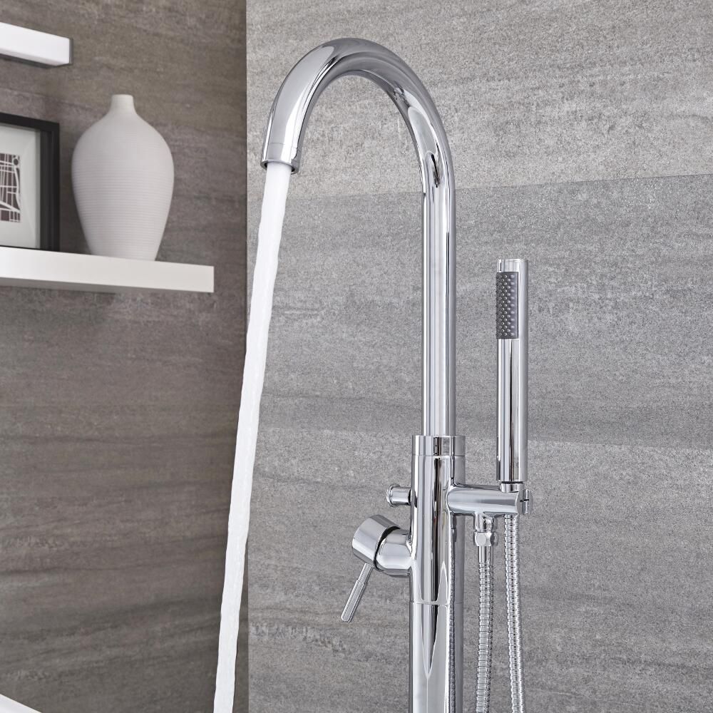 Grifo Mezclador Autoportante con Ducha de Mano para Bañera Independiente - Mirage