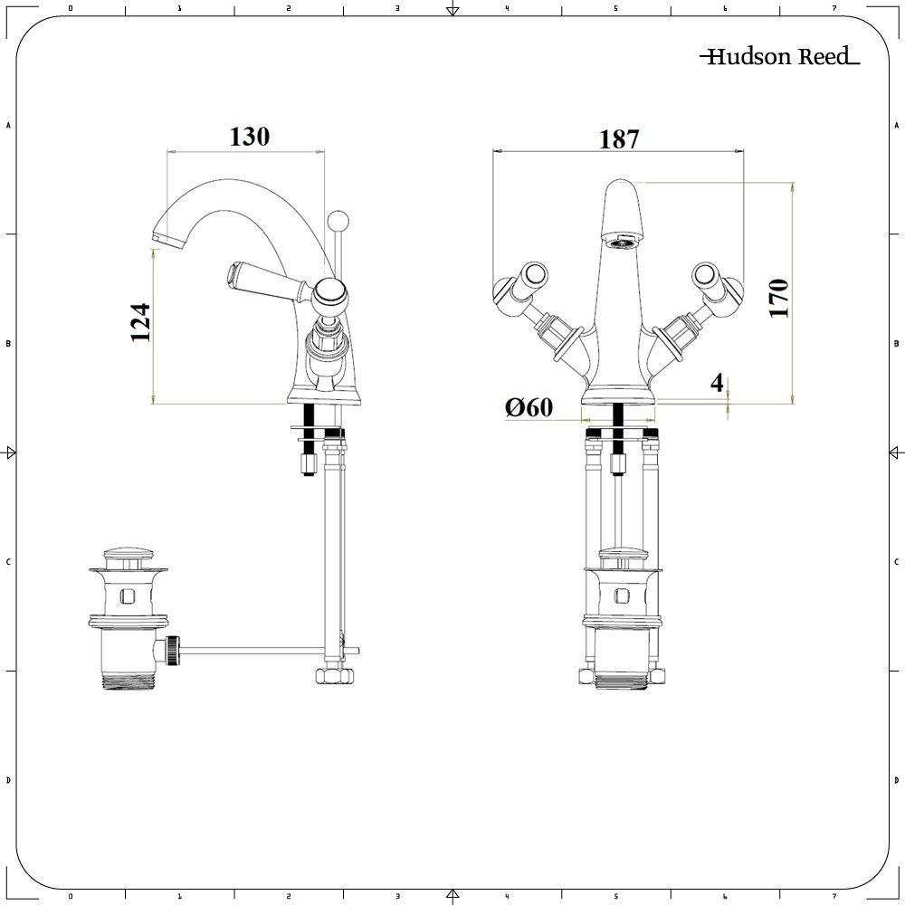 Mezclador Monomando De Lavabo Con Caño Alto Para Desagüe Clic-clac