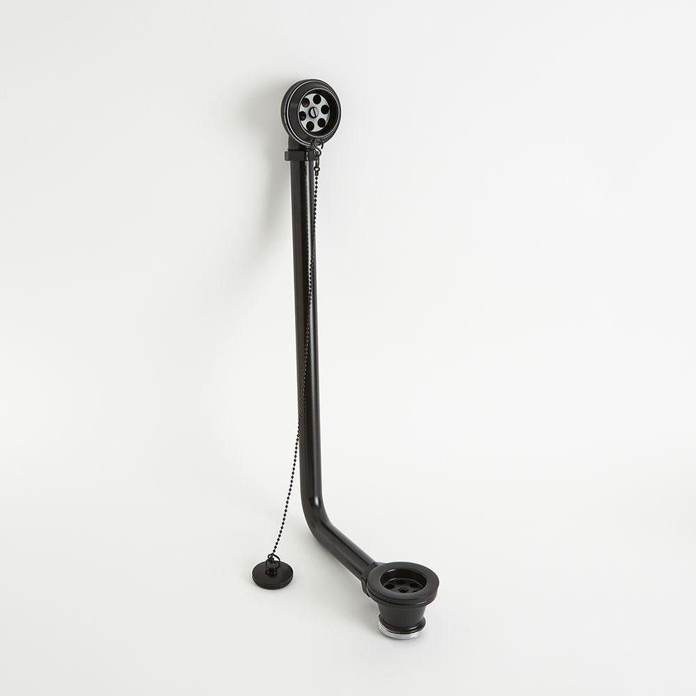 Válvula de Desagüe Tradicional Expuesta para Bañera con Cadena - Acabado en Negro - Elizabeth