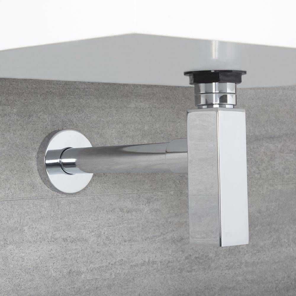 Sifón de Botella Cuadrado para Lavabo - Disponible en Distintos Acabados