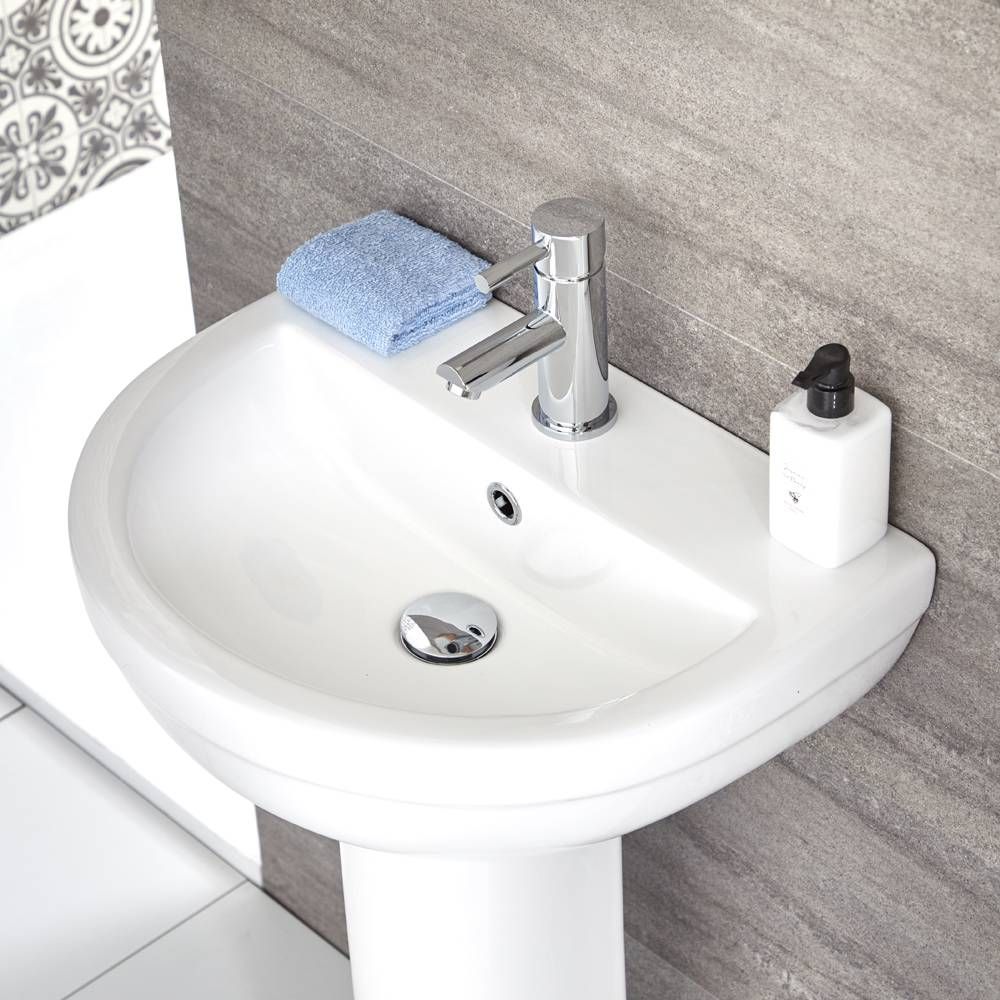 Conjunto para Baño Completo con Inodoro Adosado y Lavabo con Pedestal -  Covelly