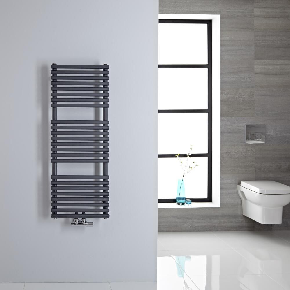 Radiador Toallero - Plano - con Conexión Central - 1065mm x 400mm - Antracita - Magera