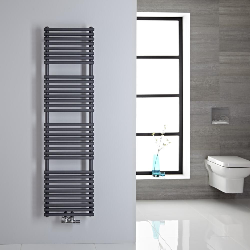 Radiador Toallero - Plano - con Conexión Central - 1500mm x 400mm - Antracita - Magera