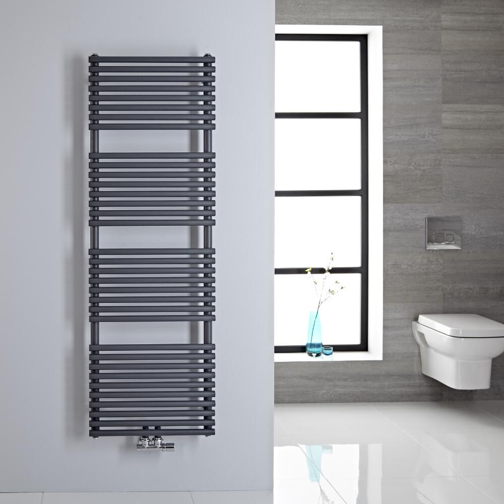 Radiador Toallero - Plano - con Conexión Central - 1500mm x 500mm - Antracita - Magera