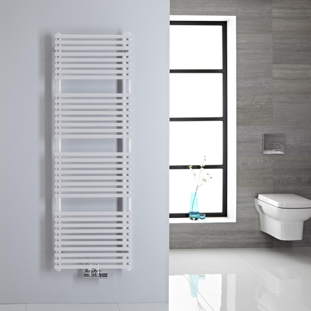 Radiador Toallero - Plano - con Conexión Central - 1500mm x 500mm - Blanco - Magera