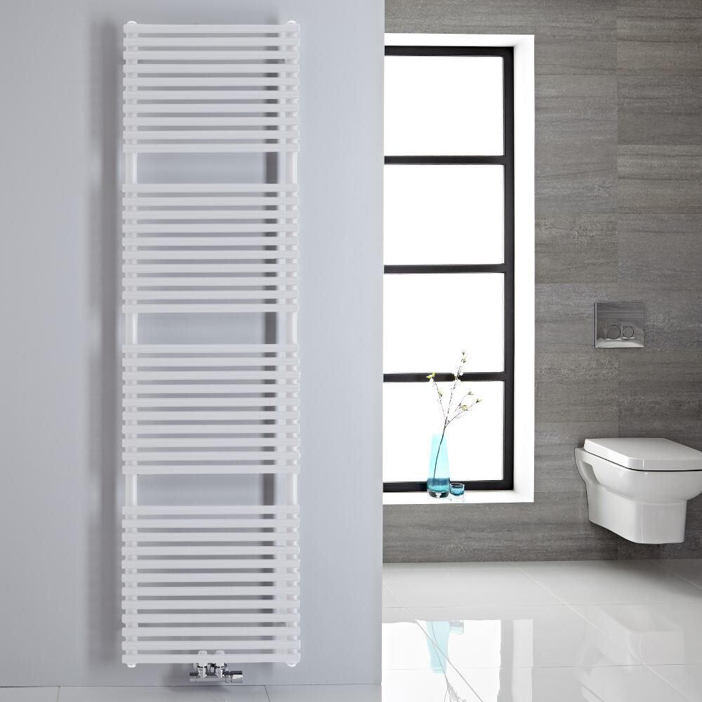 Radiador Toallero - Plano - con Conexión Central - 1823mm x 500mm - Blanco - Magera