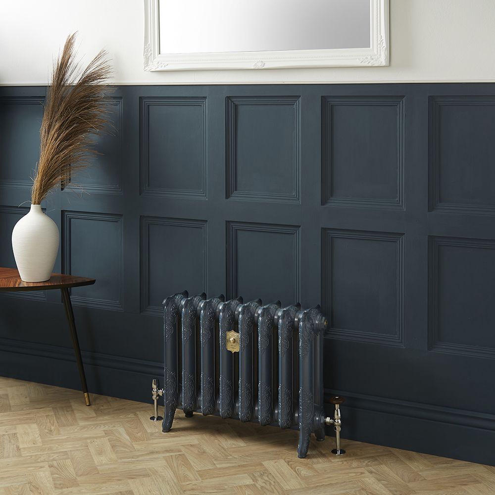 Radiador de 2 Columnas en Hierro Fundido - Altura de 510mm- Color Azul Hague Blue de Farrow & Ball - Charlotte