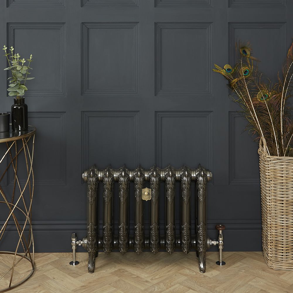 Radiador de Hierro Fundido de 2 Columnas - Altura de 510mm - Acabado Metal Gris Lúcido - Charlotte